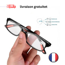 Lunettes Lecture Unisexe +1.00 à +4.00 Noires Ultra Légères Résine Confort Durab