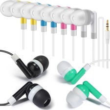 120 Pack Earbuds Bulk In-Ear Headphones Assorted Colors Classroom Library Stu...