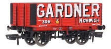 R6951 Hornby OO Gauge 7 Plank Open Wagon 306 'Gardner' in Red (Pre-Owned)