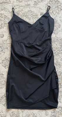 Windsor Women Mini Black Cocktail Party Spaghetti Strap Dress Size S NEW