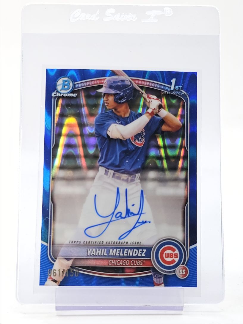 YAHIL MELENDEZ 2025 BOWMAN CHROME 1ST BLUE RAYWAVE CUBS AUTO /150 Q3858