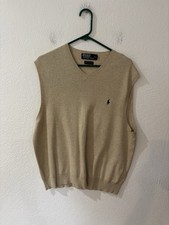 Men's Pima Cotton Polo Ralph Lauren Sweater Vest, Size XL