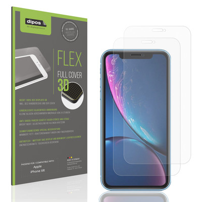 2x Full Cover Schutzfolie matt für Apple iPhone XR Panzerfolie Anti-Shock