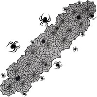 Halloween Deko Set TischläUfer Spinnennetze 180×45Cm 13 Spinnen Tischdeko