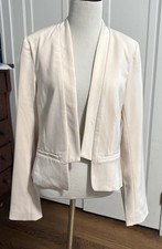 Women  s Large Jacket/blazer Cream/ivory Long-sleeved Lush Larger Perfect