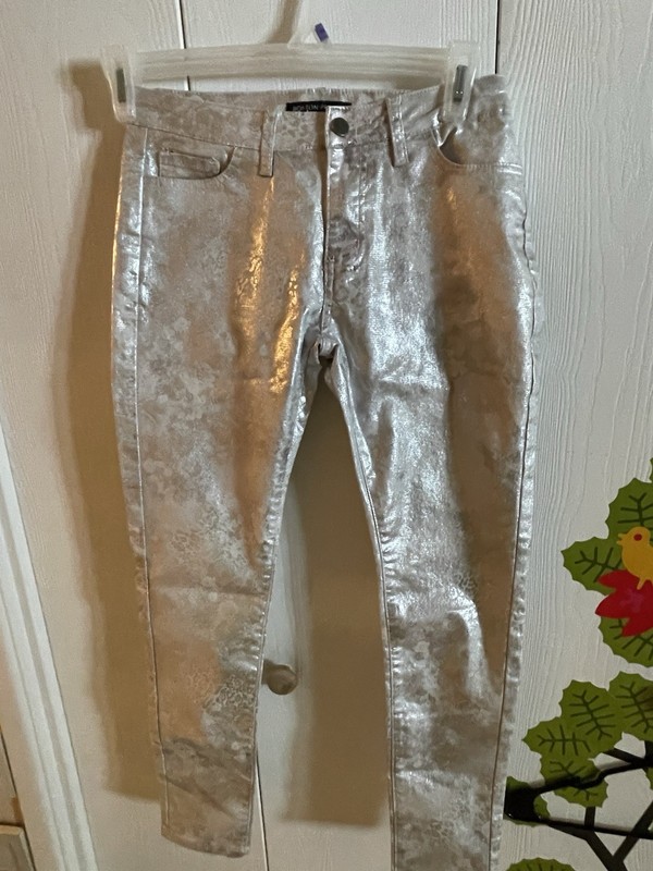 Boston Proper Sparkle Silver Pants Size 2 High Rise Women’s/dressy