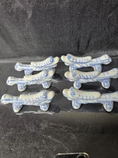 Asian Foo Dog/Dragon Chopstick Holders Hand Painted Set Of 6 