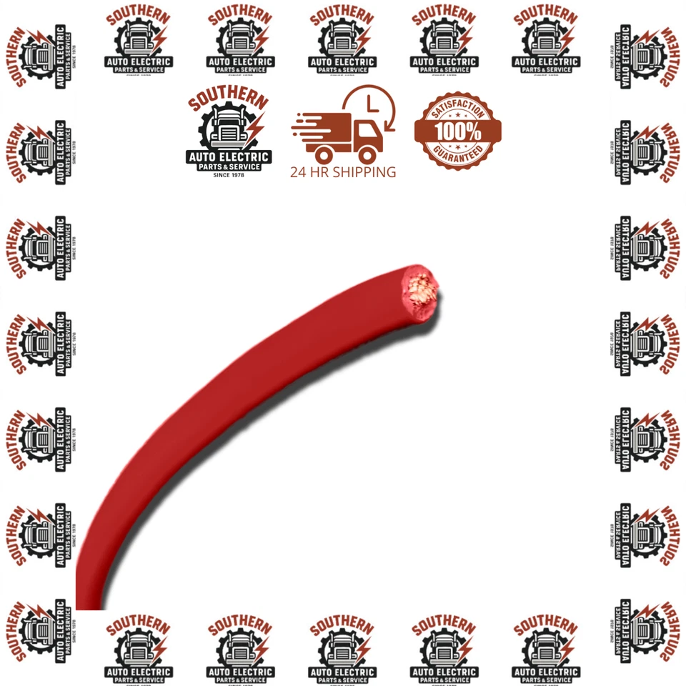 Deka Red 2 AWG Gauge Starter Battery Cable SAE J1127 Copper 25 FT - Made In USA - Image 4 of 4
