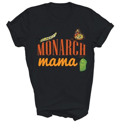 Monarch Butterfly Life Cycle Mama Funny Unisex Shirt Gift T-Shirt (Black;S)