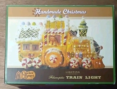 Vtg Cracker Barrel Fiberoptic Christmas Express Train Light Gingerbread w/ Box