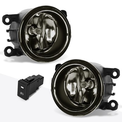 Pair Clear Lens Bumper Fog Light Lamps with Bulbs For Toyota Corolla