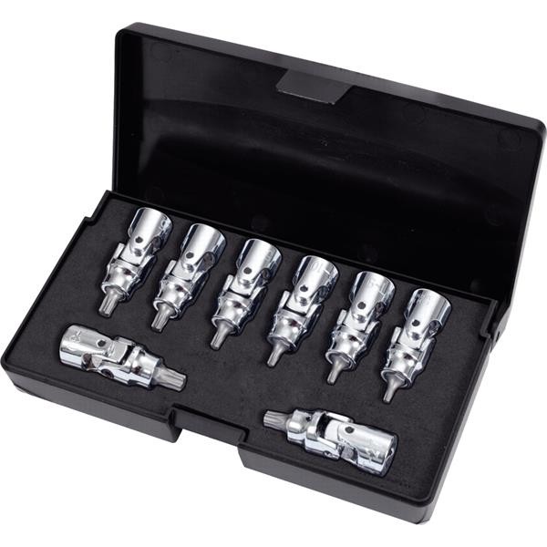 "Ks-Tools 917.1490 1/4\" Chromeplus Bit-Stecknuss-Satz Mit Gelenk TX 8-Tlg. T8-T40"-image