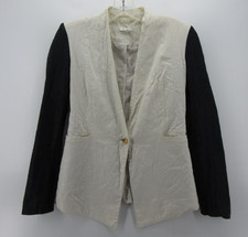 Helmut Lang Jacket Women 0 White Ivory Linen Blend Blazer Classic USA Made *