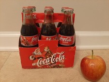 Vtg 1998 Coca-Cola Coke Classic Christmas Bottles Carton Set of 6 Unopened