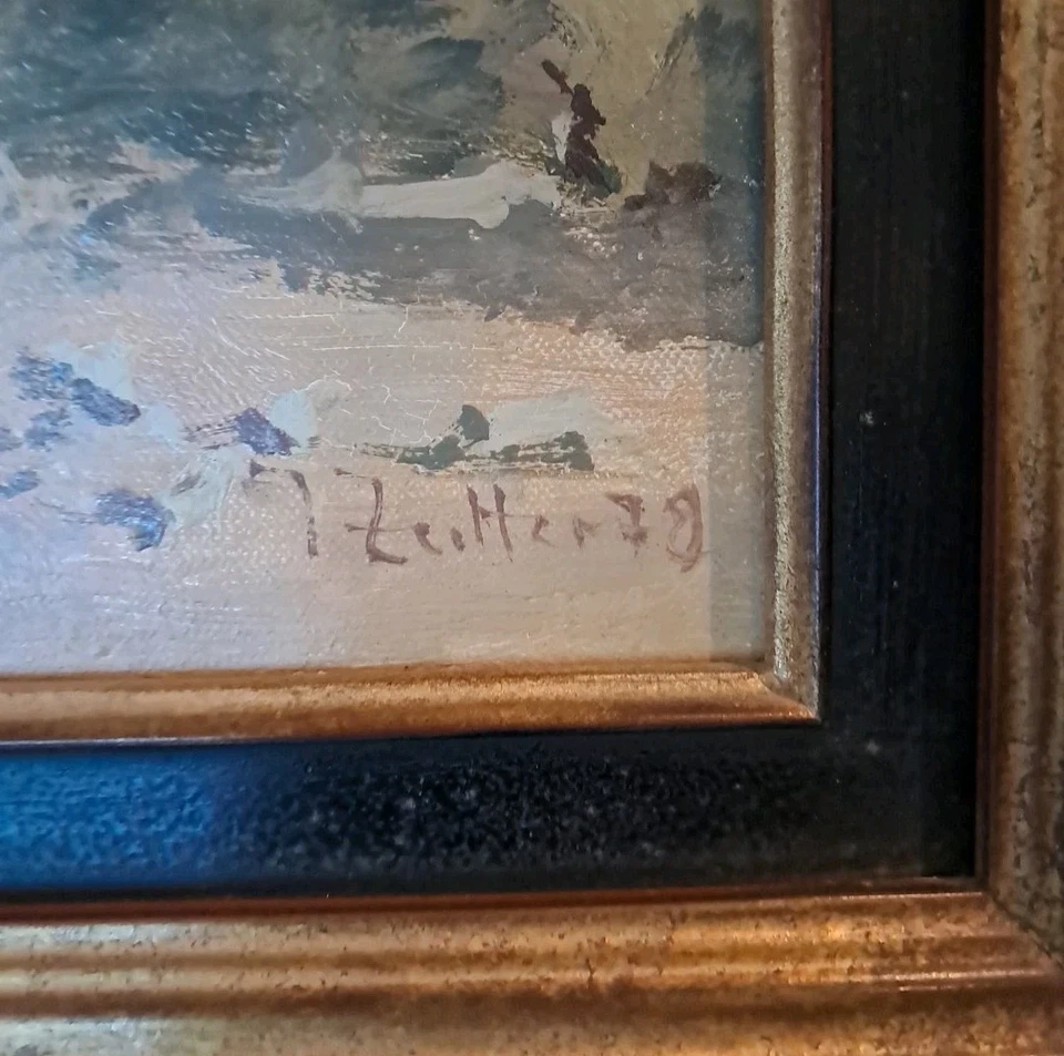 peinture huile Signée  - Photo 4/4