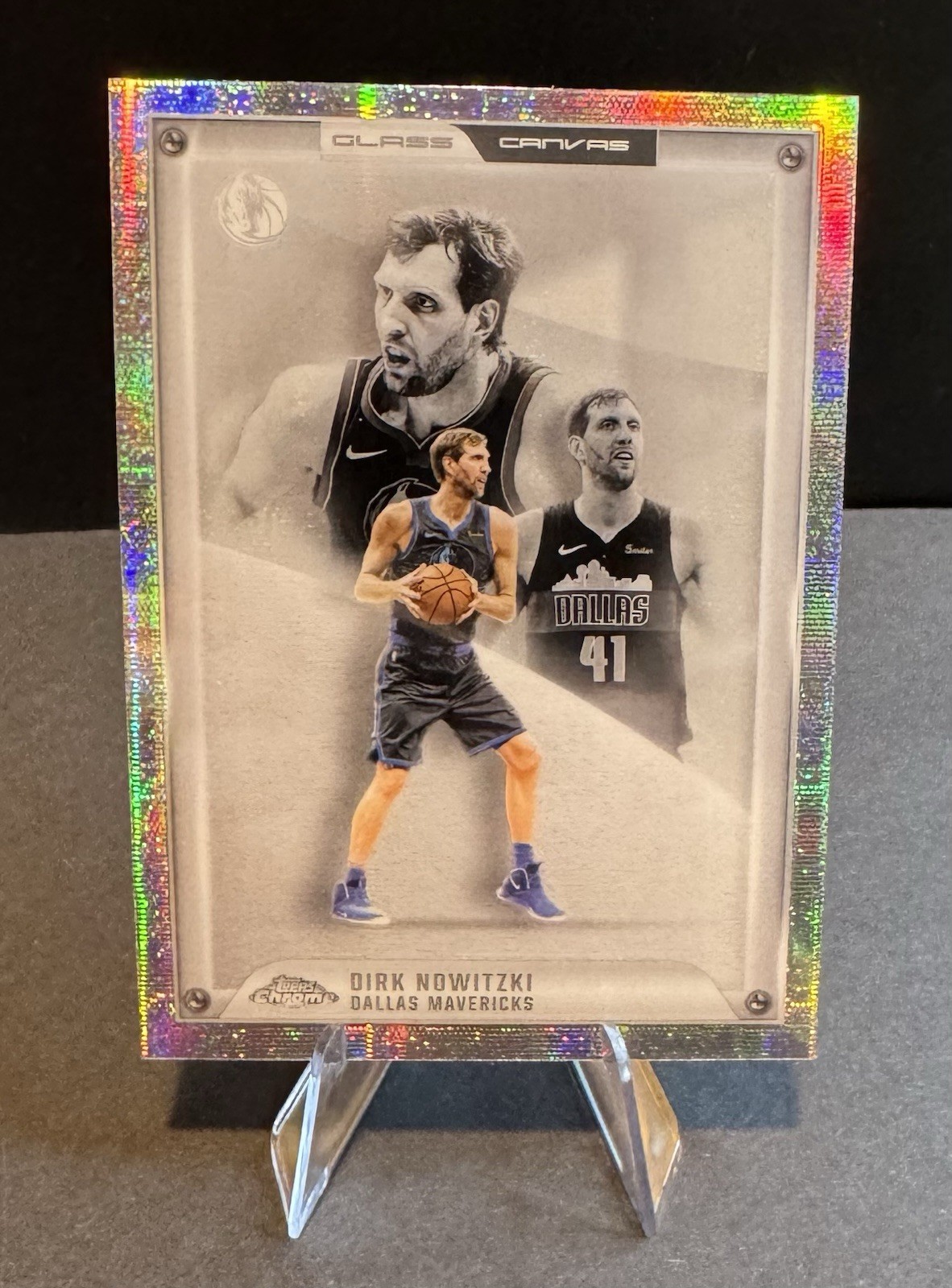 2025-26 TOPPS CHROME - DIRK NOWITZKI GLASS CANVAS #GC-13 SSP MAVERICKS Case Hit