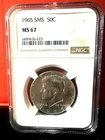 1965-P SNS KENNEDY 50C MS67 NGC