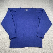 Isabel Marant Etoile Sweater Women Size 42 Blue Merino Wool Knit Puff Sleeves