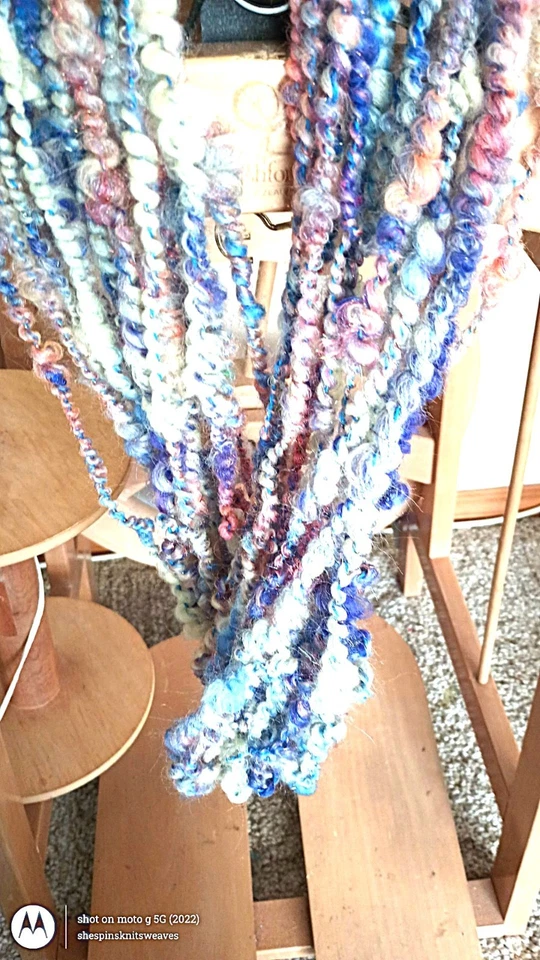 Handspun Super Coil Art Yarn: Wool, Alpaca, Silk 36 yds - Image 2 of 4