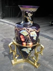 Fenton Connoisseur Collection vase stand purple glass signed numbered