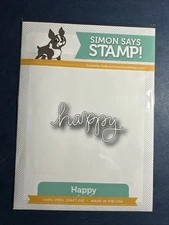 NEW! Simon Says Stamp-HAPPY Script Word Die - ~ 1" x 2.5"