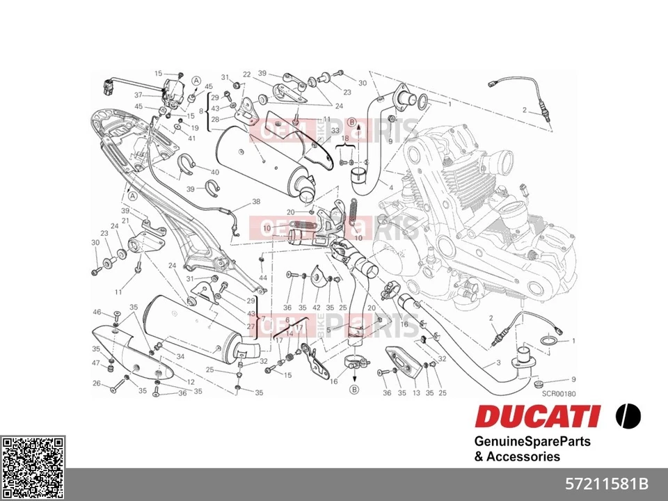 Tubo en Y escape central Ducati Monster 1100 S 796 795 como nuevo original OEM Foto 3 de 3