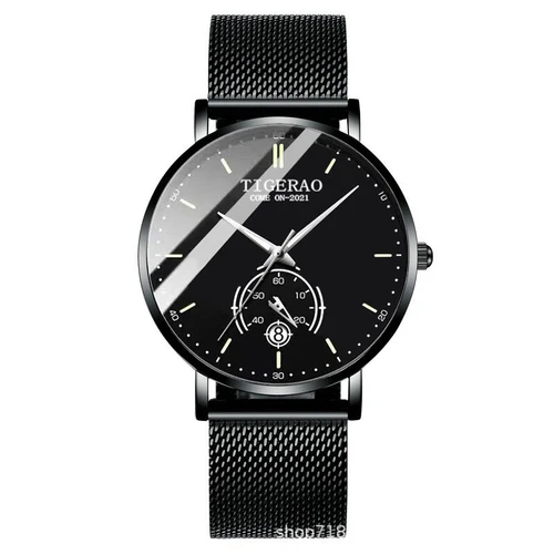 Orologio luminoso uomo acciaio inox quarzo classico business orologio da polso impermeabile - Foto 14 di 22