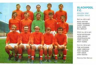 1970-1 BLACKPOOL F.C. Division One Team Photo Print 154/05
