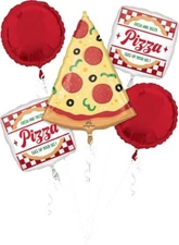 Pizza Slice Shaped 5 Piece Balloon Bouquet Birthday Party Decoration Pizza Party