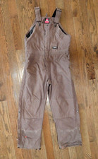 Berne Insulated Work Overalls Gray Cotton Canvas Men's L