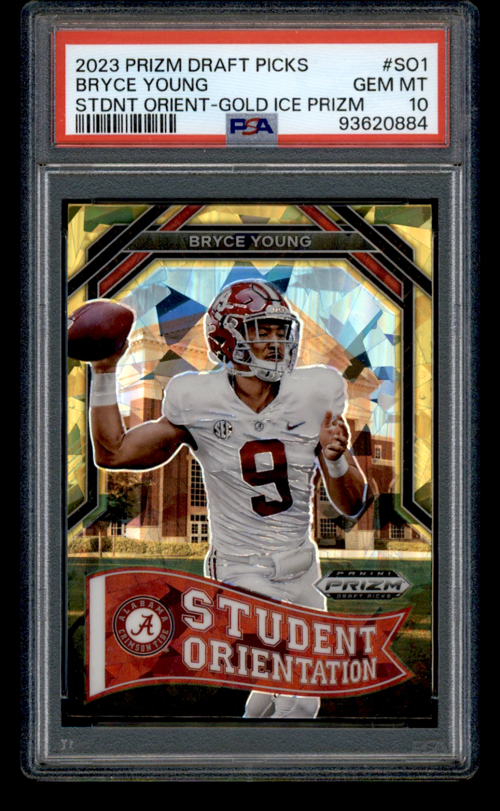 Bryce Young Panini Prizm Draft Picks Student Orientation #SO1 Gold Ice