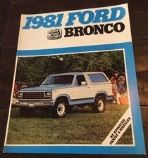 1981 Ford Bronco Vintage Car Truck Original Sales Brochure Excellent Condition 1981 Ford Bronco Vintage Car Truck Original Sales Brochure Excellent Condition