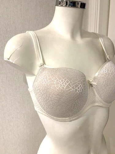 Chantelle C Magnifique UK 32DD Wired Moulded Balcony Smooth Tshirt Ivory Bra - Picture 3 of 9