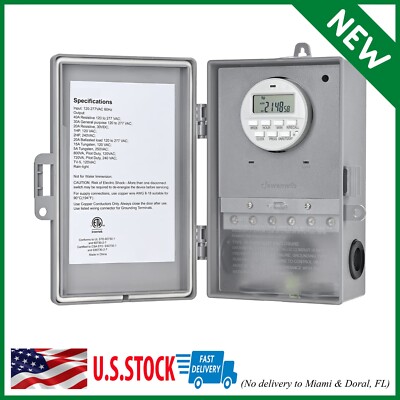 HEAVY DUTY Digital Pool Pump Timer Box Programmable Outlet Switch Indoor Outdoor