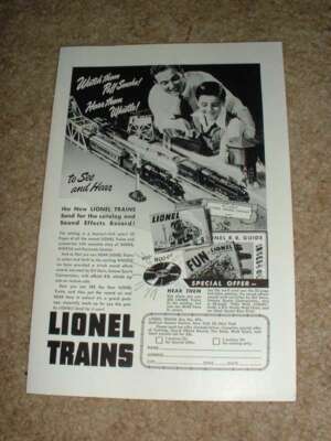 1947 Lionel Train Ad, Watch Them Puff Hear Them Whistle
