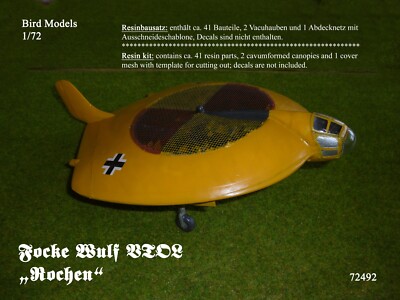 Focke Wulf VTOL ''Ray'' 1/72 Bird Models Resin Kit / Resin Kit