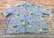 Disney Mickey Shirt Adult L Blue Button Up Hawaiian Camp Vacation Casual Mens