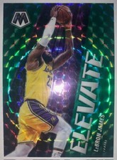 LEBRON JAMES 2020/21 PANINI MOSAIC ELEVATE GREEN PRIZM REFRACTOR #23 RARE BV$$