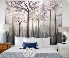 Boho Floral Wall Art Decor; Bohemian Bedroom Nature Leaves Landscape Artwork