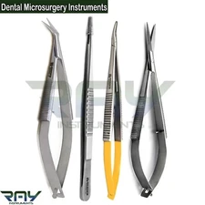 Micro Surgery Kit Surgical Spring Scissors Needle Holder Castroviejo Tweezers