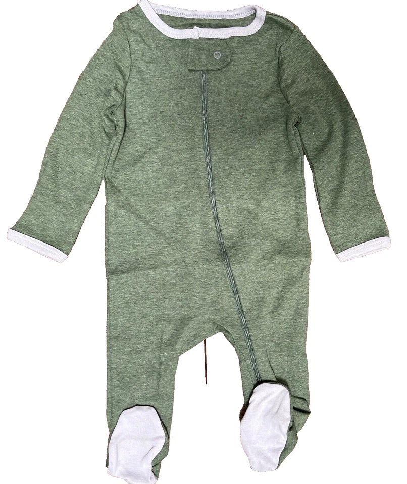 Pijama Footie Cloud Island Soft & Sweet Dreams Baby 3-6 m con cremallera (verde) Foto 3 de 4