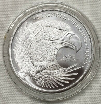 #ad 1oz GSM Freedom Silver Eagle In God We Trust BU Silver Round Coin $99.95