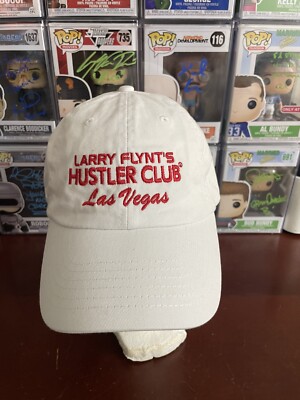 Vintage Original Larry Flint s Hustler Club Strapback Hat / Cap - White