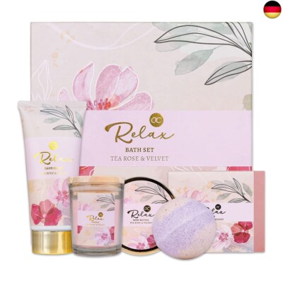 accentra Bade- und Pflegeset RELAX in schöner Geschenkbox, 5tlg. Wellness - 