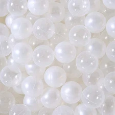 PlayMaty Ball Pool Pit Balls | 2.16" | Ocean White & Transparent | Pack of 100