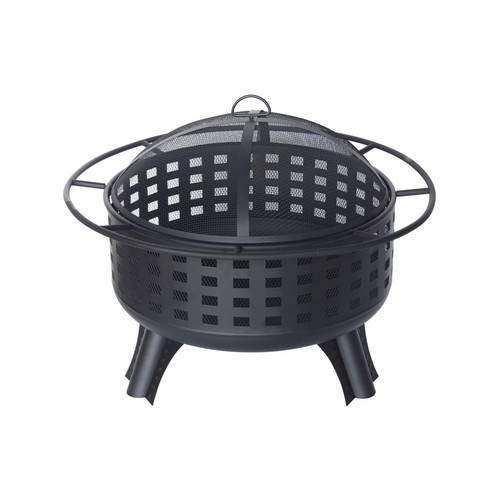 JUMBUCK Lattice Design Outdoor Fire Pit Firepit Durable Steel + Mesh Lid & Poker eBay