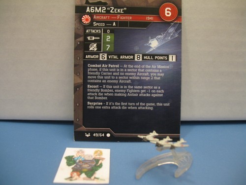 =Axis Allies War at Sea BASE SET A6M2 "Zeke" 49/64 with card=