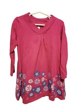 Tea Collection Dress Girls Size 4 Long Sleeve Fuscia 