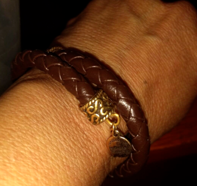 Alex Ani Indie Chocolate brown braided leather wrap bracelet