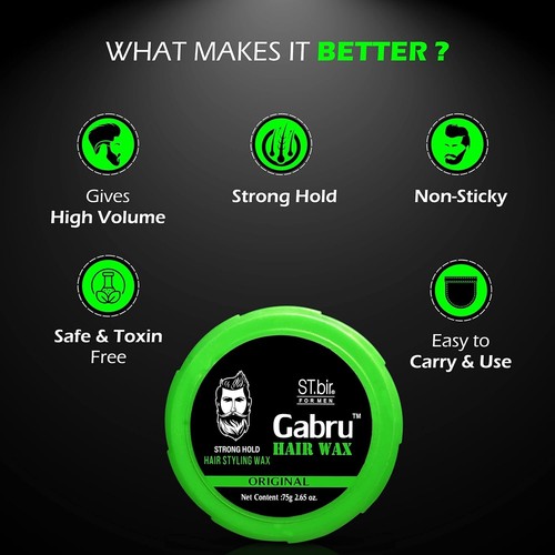 ST.bir for men Gabru Matte Effect Hair Wax 75gm pack of 6 STRONG HOLD - Picture 5 of 9
